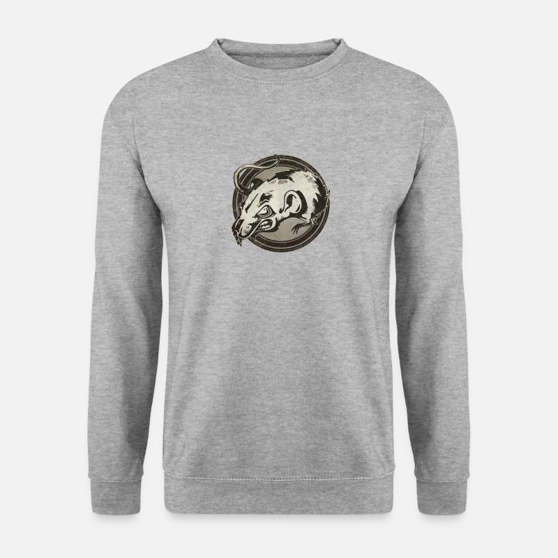 Wilde Ratte Grunge Tier - Unisex Pullover - Weißgrau meliert