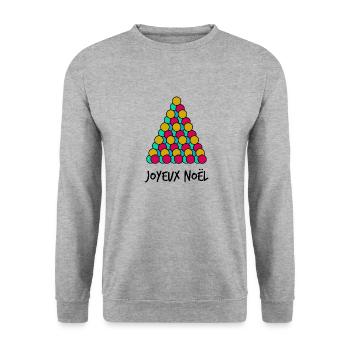 NOËL. ANNEE. ANNIVERSAIRE. RETRAITE. PAPA. MAMAM. - Sweat-shirt Unisexe - gris chiné - Devant - Alina (178cm) & Michal (187cm)