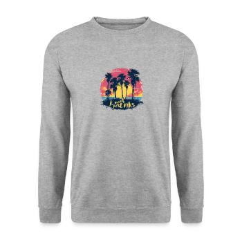 Kmoet Just Niks, Flämische Dialekte - Unisex Pullover - Weißgrau meliert - Vorne - Alina (178cm) & Michal (187cm)