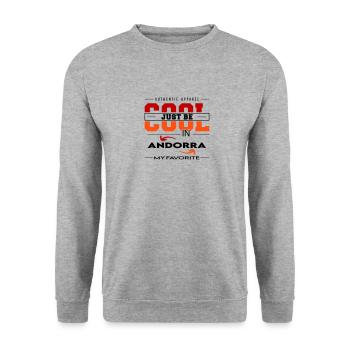 Andorra Land Urlaub Reise verreisen - Unisex Pullover - Weißgrau meliert - Vorne - Alina (178cm) & Michal (187cm)