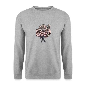 rose - Unisex Pullover - Weißgrau meliert - Vorne - Alina (178cm) & Michal (187cm)