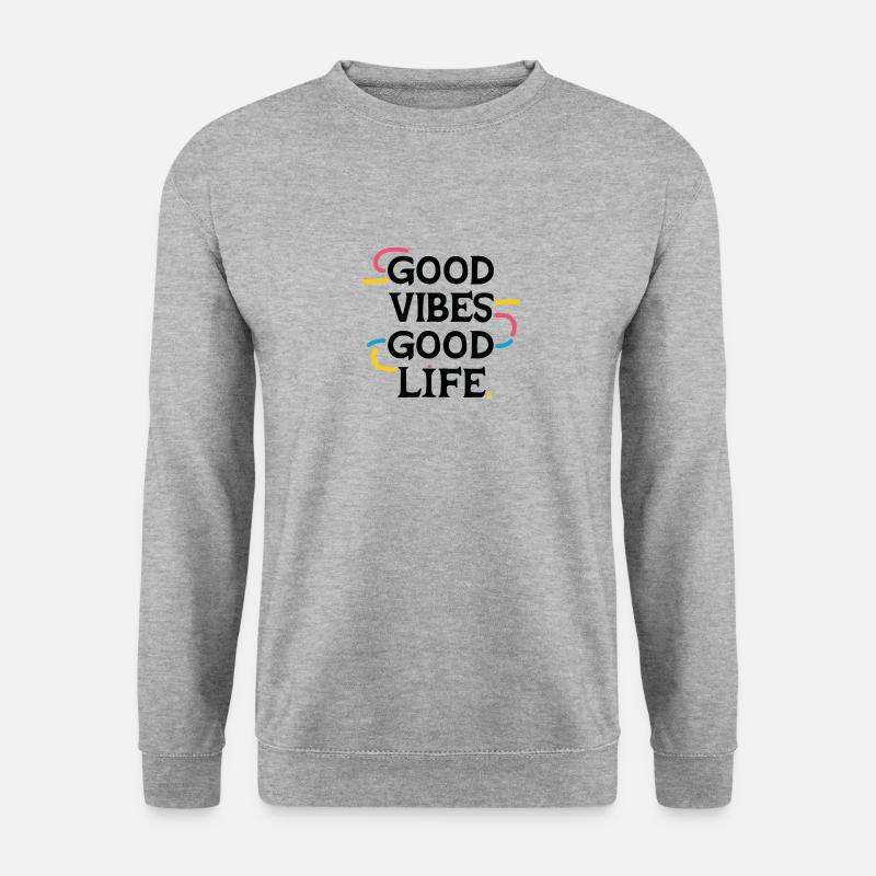 Gutes Leben - Unisex Pullover - Weißgrau meliert