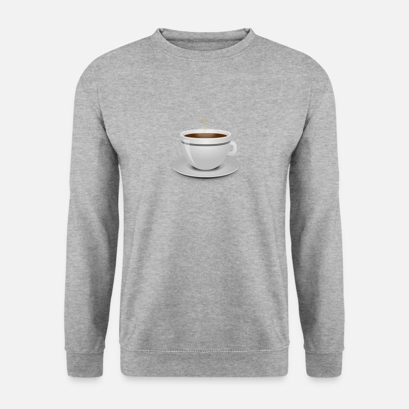 Kaffee - Unisex Pullover - Weißgrau meliert