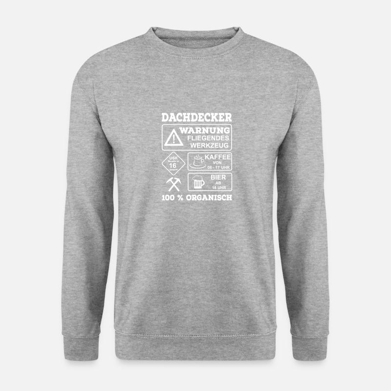 Dachdecker - Unisex Pullover - Weißgrau meliert