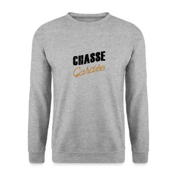 Chasse Gardée T-shirt drôle de chasse chasseurs - Sweat-shirt Unisexe - gris chiné - Devant - Alina (178cm) & Michal (187cm)