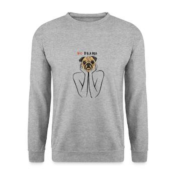 NO DRAMA - Unisex Sweatshirt - salt & pepper - Front - Alina (178cm) & Michal (187cm)