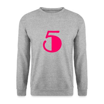 5. 5 YEARS. 5TH ANNIVERSARY. BIRTHDAY 5 YEARS - Unisex Sweatshirt - salt & pepper - Front - Alina (178cm) & Michal (187cm)