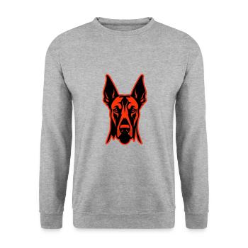 Doberman Dog Head - Unisex Sweatshirt - salt & pepper - Front - Alina (178cm) & Michal (187cm)