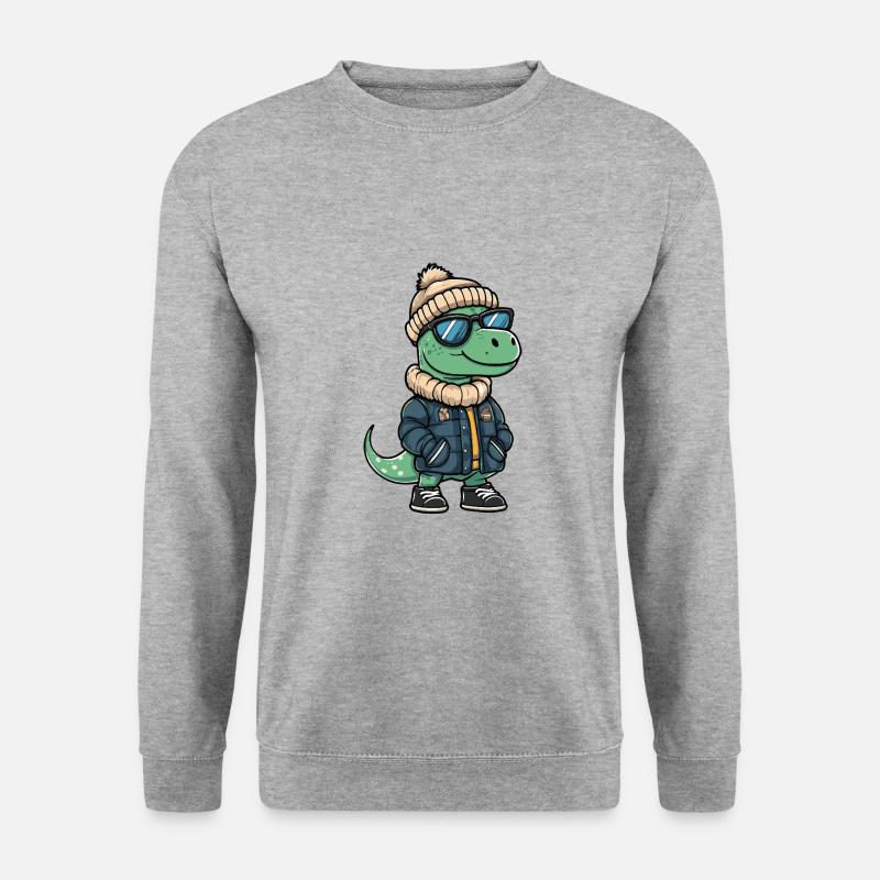 Dinosaur brontosaurus Cool Comic - Unisex Sweatshirt - salt & pepper