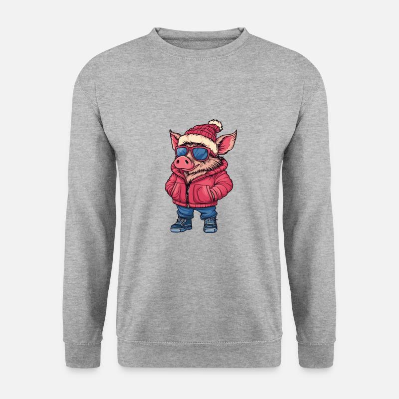 Pig Cool Comic Boar - Unisex Sweatshirt - salt & pepper