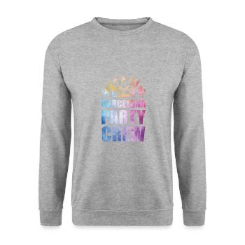 Dicton de l’équipe de fête de Barcelone - Sweat-shirt Unisexe - gris chiné - Devant - Alina (178cm) & Michal (187cm)