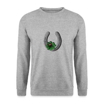 Horseshoe - Unisex Sweatshirt - salt & pepper - Front - Alina (178cm) & Michal (187cm)