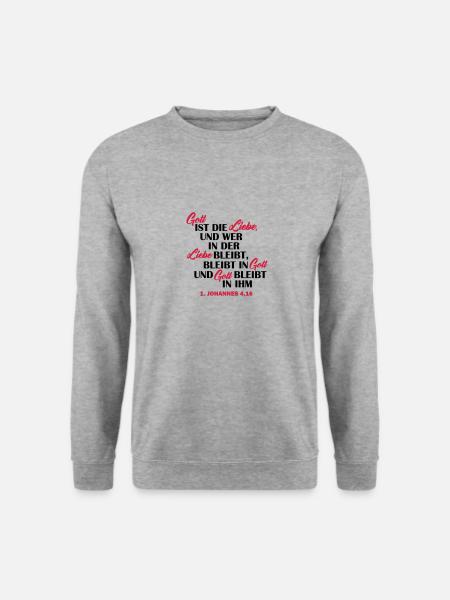 gott ist liebe - Unisex Pullover - Weißgrau meliert