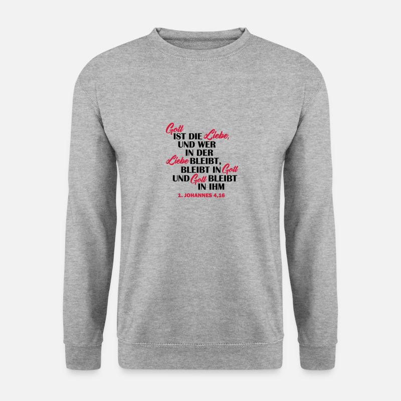 gott ist liebe - Unisex Pullover - Weißgrau meliert