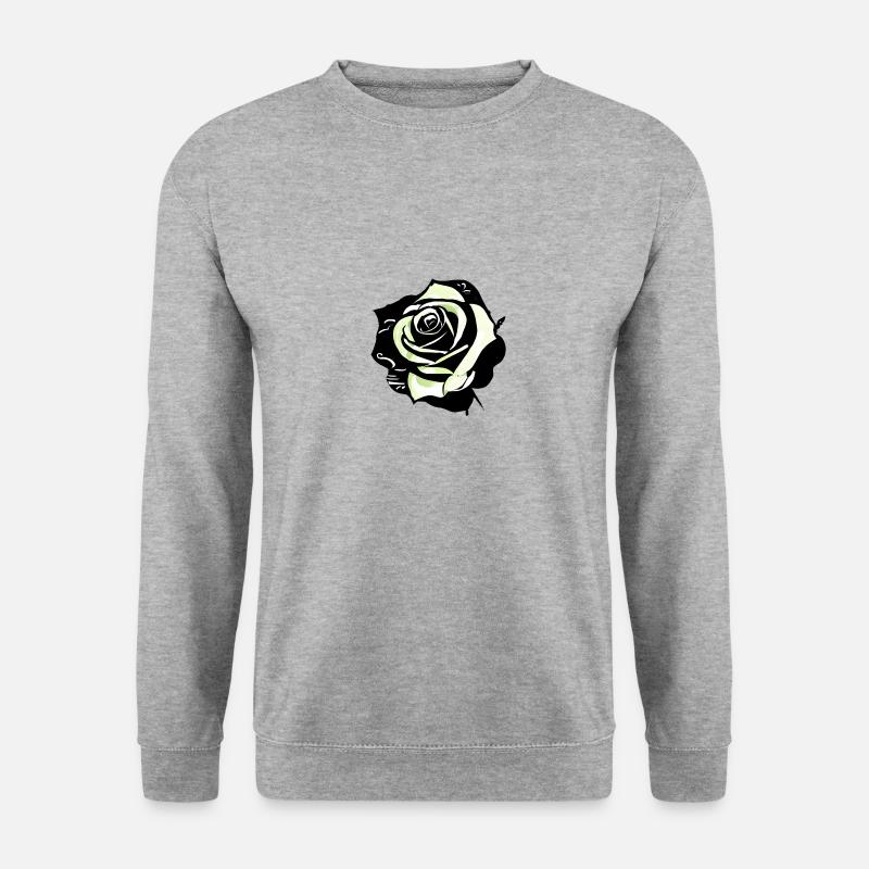 Rose - Unisex Pullover - Weißgrau meliert