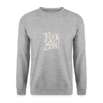 Vintage fick dich - Unisex Pullover - Weißgrau meliert - Vorne - Alina (178cm) & Michal (187cm)