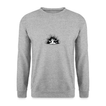 Drummer splash - auf hell - Unisex Pullover - Weißgrau meliert - Vorne - Alina (178cm) & Michal (187cm)