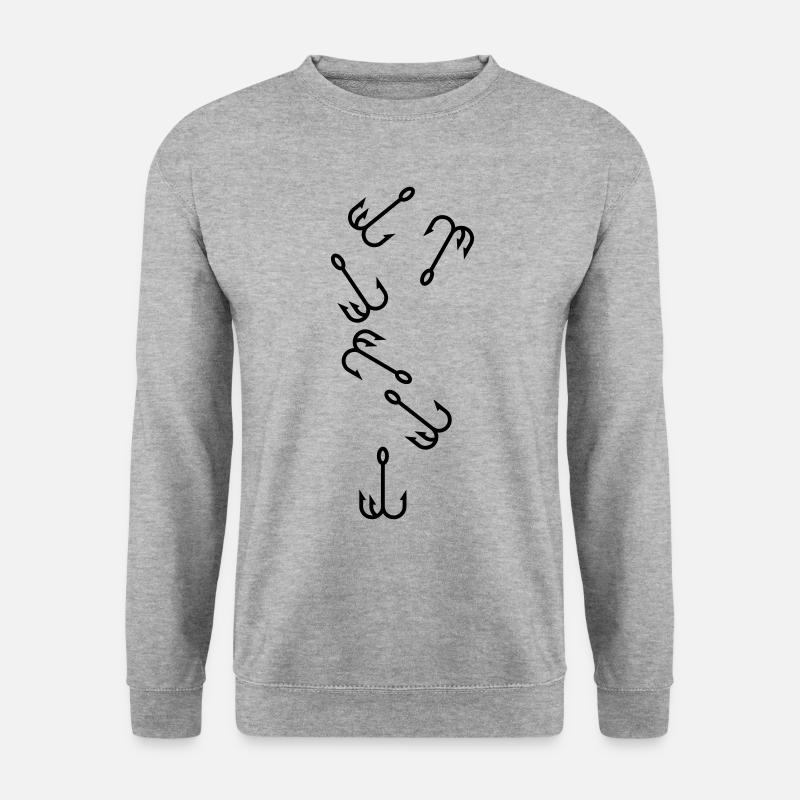 Fishing hook angler icon - Unisex Sweatshirt - salt & pepper
