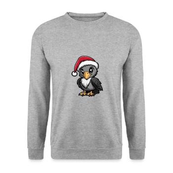 Harpyie Vogel Weihnachten Niedlich - Unisex Pullover - Weißgrau meliert - Vorne - Alina (178cm) & Michal (187cm)