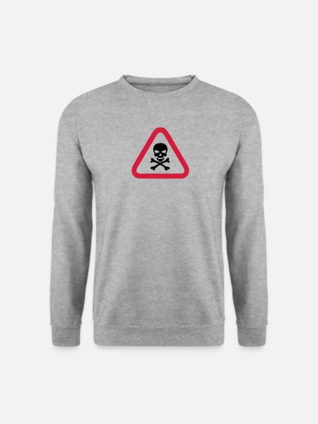 skull danger triangle panel 280) - Unisex Sweatshirt - salt & pepper