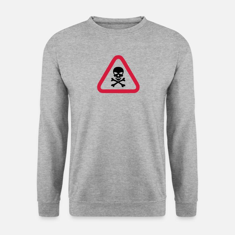 skull danger triangle panel 280) - Unisex Sweatshirt - salt & pepper