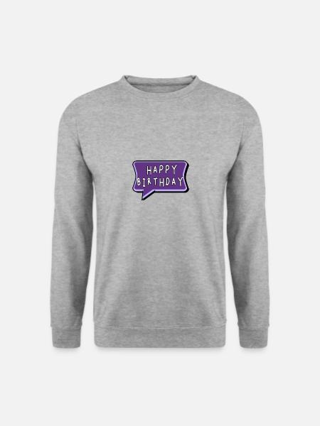 ALLES GUTE ZUM GEBURTSTAG. ALLES GUTE ZUM GEBURTSTAG. GEBURTSTAG. - Unisex Pullover - Weißgrau meliert