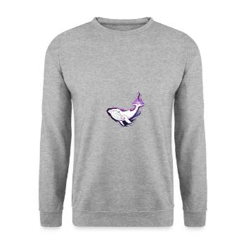 Whale galaxy - Unisex Sweatshirt - salt & pepper - Front - Alina (178cm) & Michal (187cm)