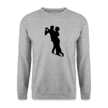 Dancing, dancing couple shadow illustration - Unisex Sweatshirt - salt & pepper - Front - Alina (178cm) & Michal (187cm)
