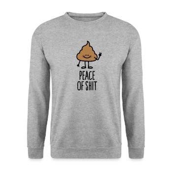 Peace of shit - Piece of shit pun shit - Sweat-shirt Unisexe - gris chiné - Devant - Alina (178cm) & Michal (187cm)