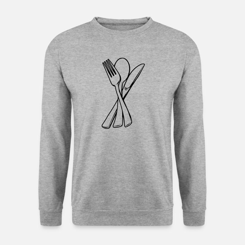 Knife fork and spoon transparent - Unisex Sweatshirt - salt & pepper