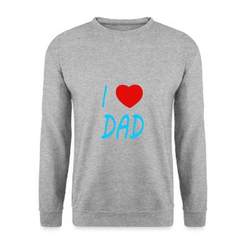 I love Dad - Unisex Sweatshirt - salt & pepper - Front - Alina (178cm) & Michal (187cm)