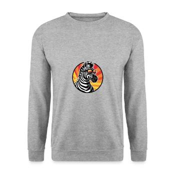 Zebra Comic Cool Sommer - Unisex Pullover - Weißgrau meliert - Vorne - Alina (178cm) & Michal (187cm)