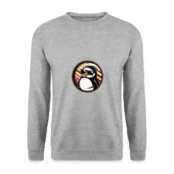 Penguin Comic Cool Summer - Unisex Sweatshirt - salt & pepper - Front - Alina (178cm) & Michal (187cm)