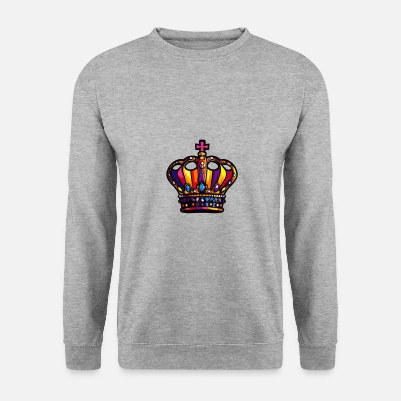 Krone Bunt - Unisex Pullover - Weißgrau meliert