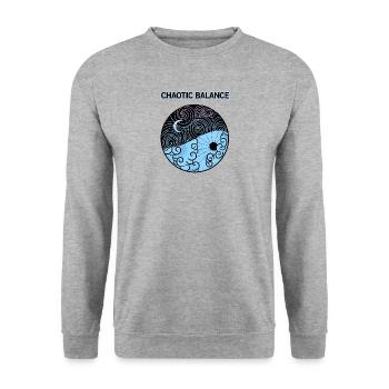 Yin Yang - Unisex Pullover - Weißgrau meliert - Vorne - Alina (178cm) & Michal (187cm)