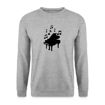 piano bar klavier pianoforte klaver - Sweat-shirt Unisexe - gris chiné - Devant - Alina (178cm) & Michal (187cm)