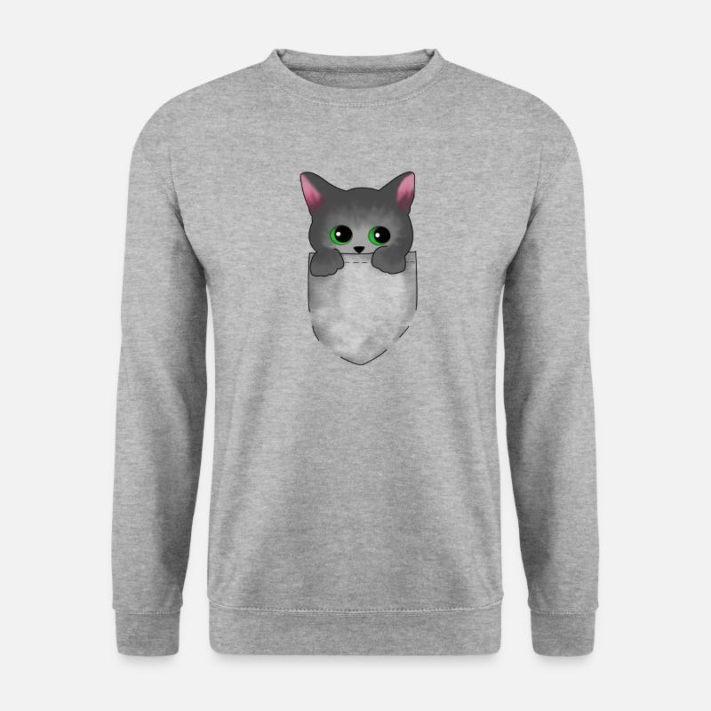 Katzenbaby Perser Birma - Unisex Pullover - Weißgrau meliert