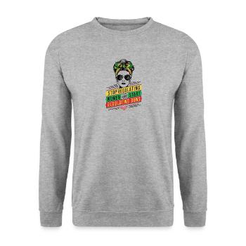 Stop regulating women and start regulating guns - Unisex Sweatshirt - salt & pepper - Front - Alina (178cm) & Michal (187cm)