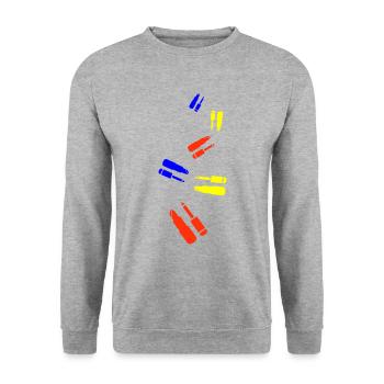 Make Up Cosmetics Icon - Unisex Sweatshirt - salt & pepper - Front - Alina (178cm) & Michal (187cm)