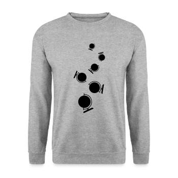 Globus symbol icon - Unisex Pullover - Weißgrau meliert - Vorne - Alina (178cm) & Michal (187cm)