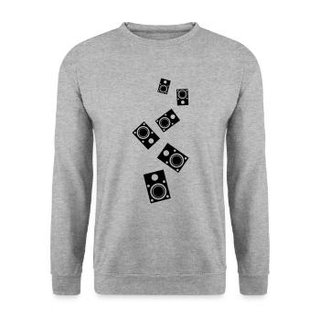 Speakers music symbol - Unisex Sweatshirt - salt & pepper - Front - Alina (178cm) & Michal (187cm)