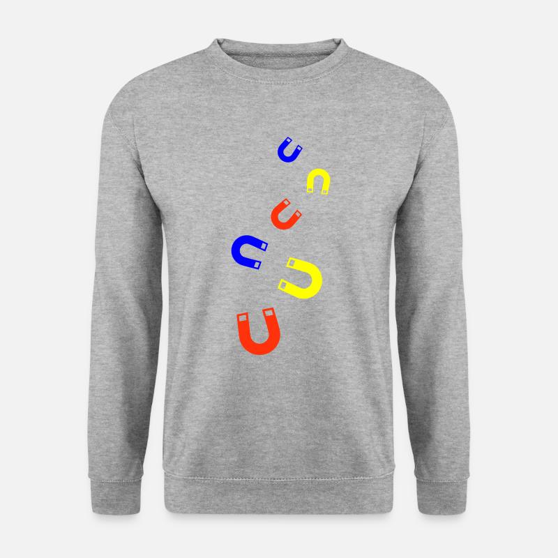 Magnet Symbol - Unisex Pullover - Weißgrau meliert