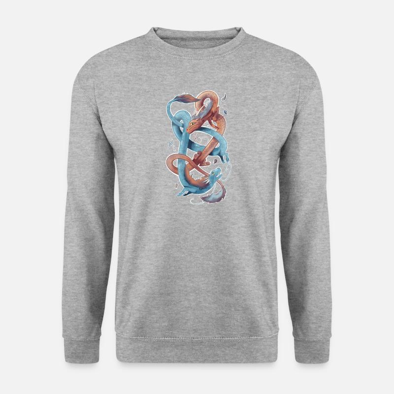Double Dragons - Unisex Pullover - Weißgrau meliert
