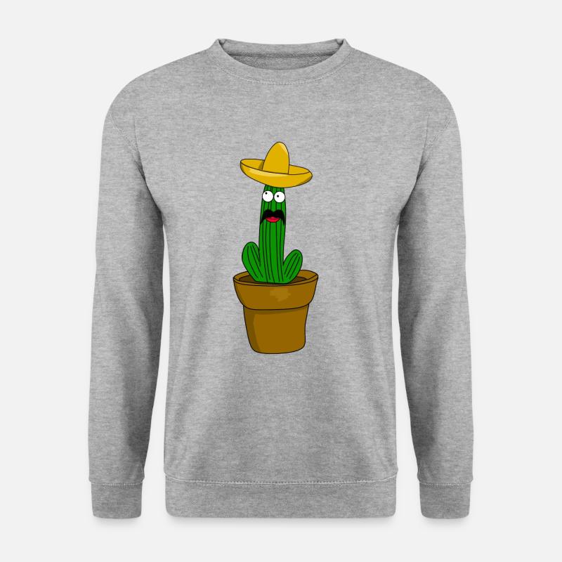 Kaktus Mexikaner - Unisex Pullover - Weißgrau meliert