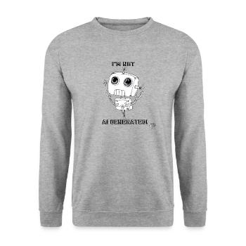 Al, the Robot - Unisex Sweatshirt - salt & pepper - Front - Alina (178cm) & Michal (187cm)