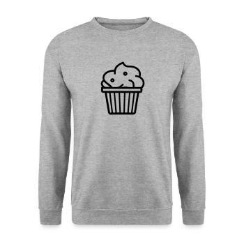 Muffin - Unisex Pullover - Weißgrau meliert - Vorne - Alina (178cm) & Michal (187cm)