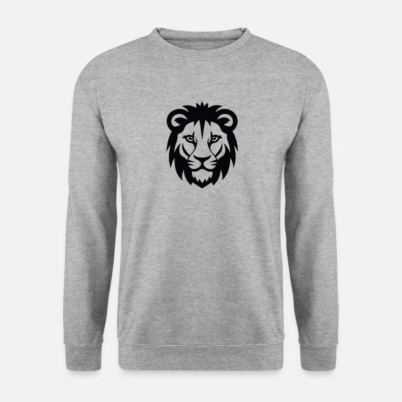 Löwenkopf - Unisex Pullover - Weißgrau meliert