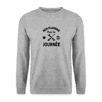 mon planning pour la journée - Sweat-shirt Unisexe - gris chiné - Devant - Alina (178cm) & Michal (187cm)