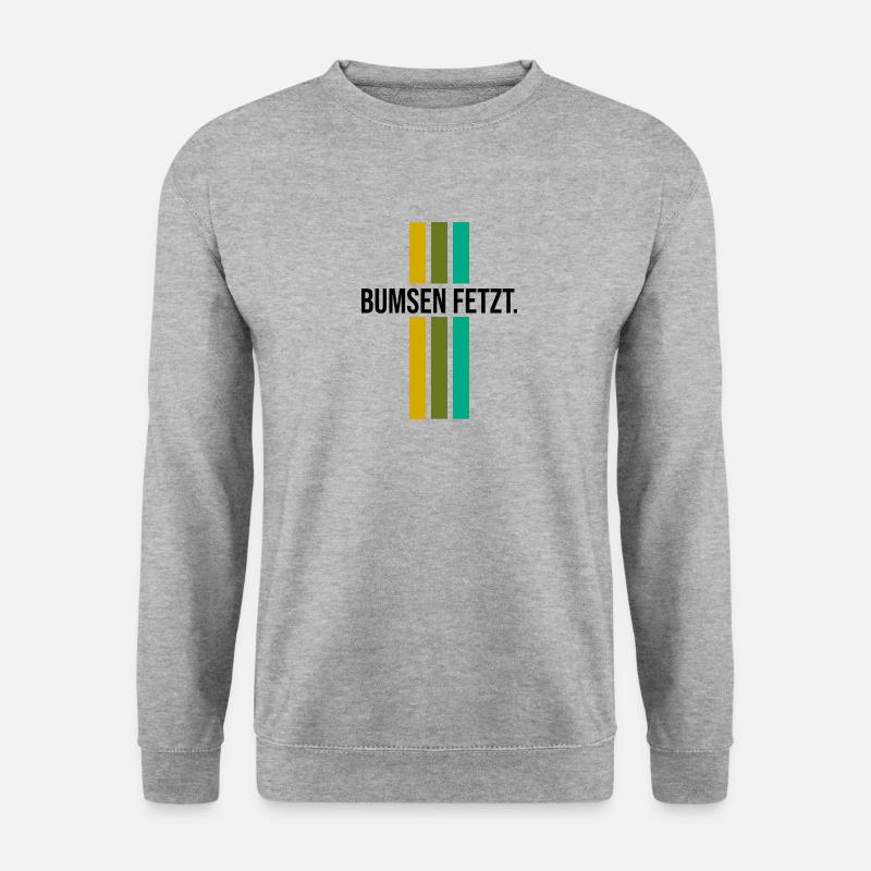 Bumsen fetzt - Unisex Pullover - Weißgrau meliert