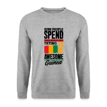 Guinée Guinée Guinée Drapeau Guinée Citation amusante - Sweat-shirt Unisexe - gris chiné - Devant - Alina (178cm) & Michal (187cm)